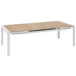 Mesa extensível PARADIZE em alumínio e madeira acácia