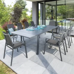 Mesa extensível PAVANE cinza graphite 170-264cm