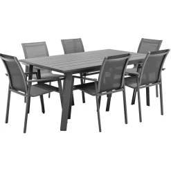 Mesa extensível PAVANE cinza graphite 170-264cm