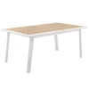 Mesa extensível PAVANE linho e branco 170-264cm