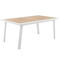 Mesa extensível PAVANE linho e branco 170-264cm