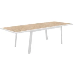 Mesa extensível PAVANE linho e branco 170-264cm