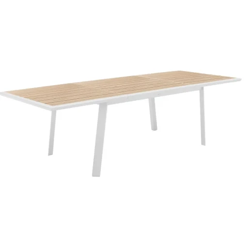Mesa extensível PAVANE linho e branco 170-264cm