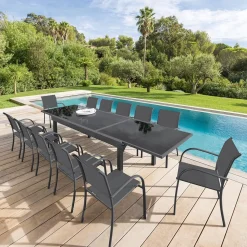 Mesa extensível PIAZZA cinza graphite 135-270cm
