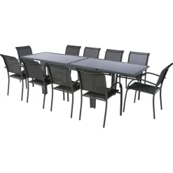 Mesa extensível PIAZZA cinza graphite 135-270cm