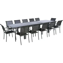 Mesa extensível PIAZZA cinza graphite 200-320cm