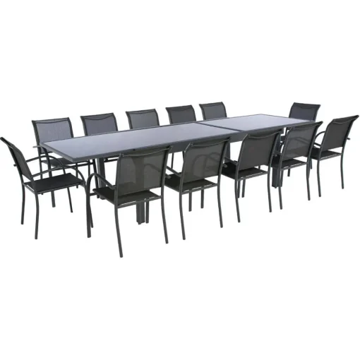 Mesa extensível PIAZZA cinza graphite 200-320cm