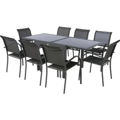 Mesa extensível PIAZZA cinza graphite 90-180cm
