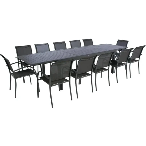 Mesa extensível PIAZZA cinza escuro 200/320cm