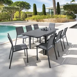 Mesa extensível PIAZZA cinza graphite 90-180cm