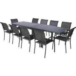 Mesa extensível PIAZZA cinza graphite 135-270cm