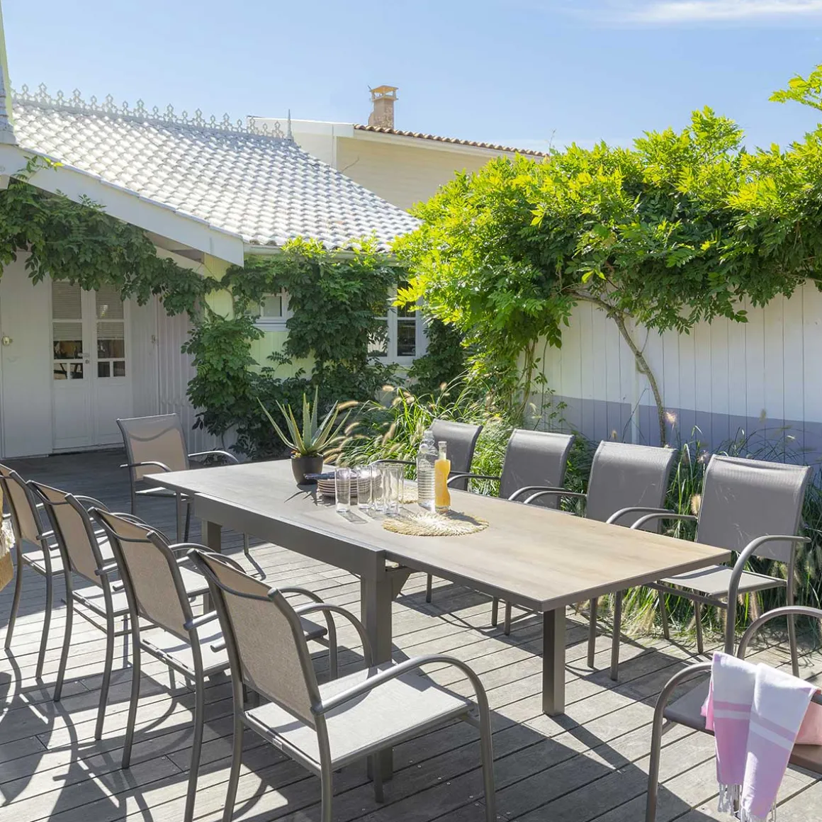 Mesa extensível PIAZZA tonka em alumínio 135-270cm