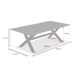 Mesa fixa AXIOME em alumínio