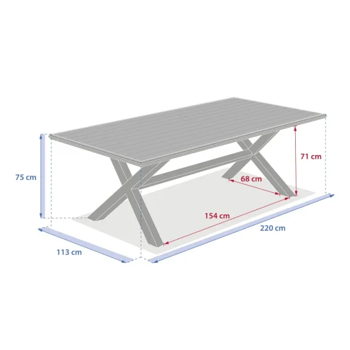 Mesa fixa AXIOME em alumínio