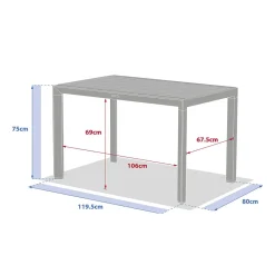 Mesa fixa EVASION bege em alumínio