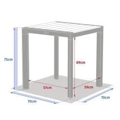 Mesa fixa EVASION em alumínio 75x70cm