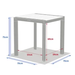 Mesa fixa EVASION verde em alumínio 70x75cm
