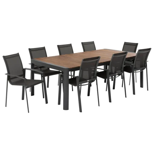 Mesa fixa PARADISE em madeira acácia e alumínio