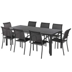 Mesa fixa PIAZZA retangular em alumínio