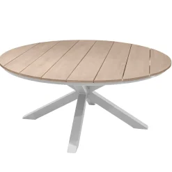 Mesa ORIENGO redonda branca em madeira acácia 160cm