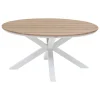 Mesa ORIENGO redonda branca em madeira acácia 111,5cm