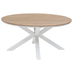 Mesa ORIENGO redonda branca em madeira acácia 111,5cm