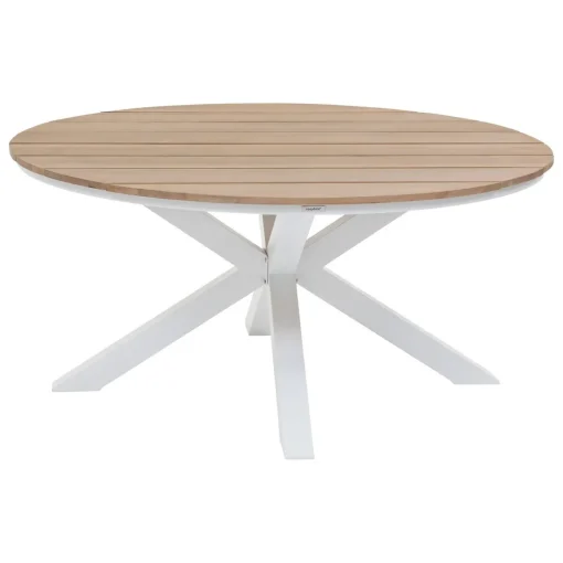 Mesa ORIENGO redonda branca em madeira acácia 111,5cm