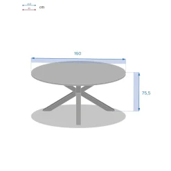 Mesa ORIENGO redonda graphite em madeira acácia 111,5cm