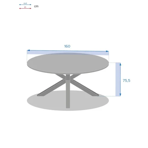 Mesa ORIENGO redonda graphite em madeira acácia 111,5cm