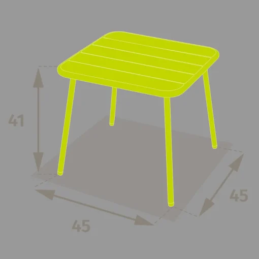 Mesa PHUKET cinza escuro em metal