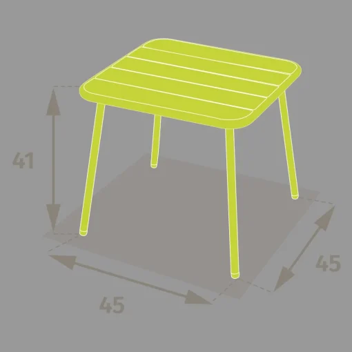 Mesa PHUKET verde em metal