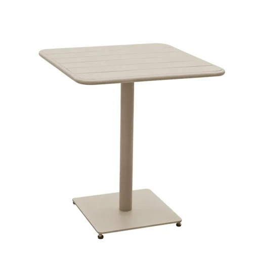 Mesa quadrada PUKHET bege em metal