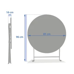 Mesa redonda encartável GREENSBORO verde