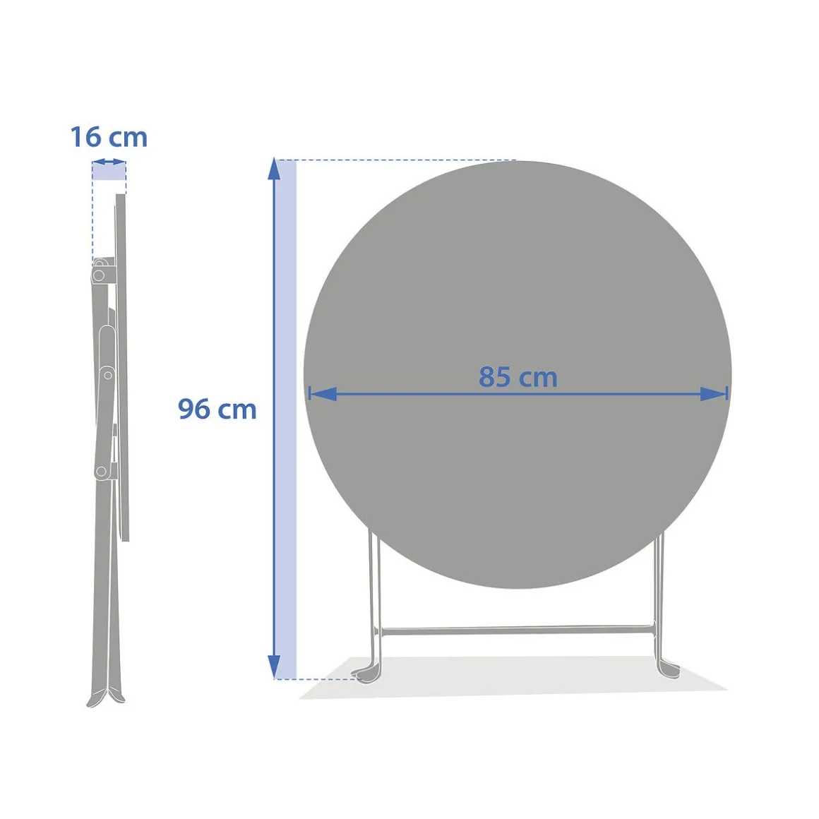 Mesa redonda encartável GREENSBORO verde