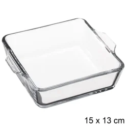 Mini assadeira quadrada em vidro 15cm