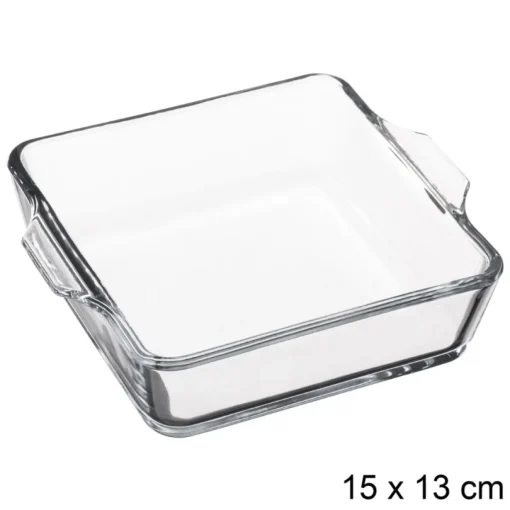 Mini assadeira quadrada em vidro 15cm
