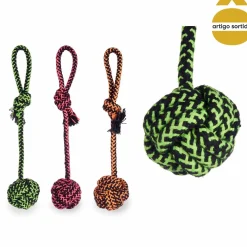 Mordedor para animal com bola em corda
