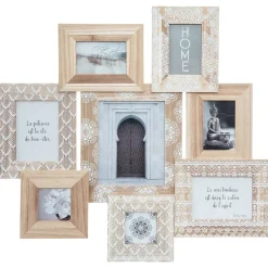 Multimoldura emile em madeira para 8 fotografias