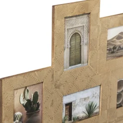 Multimoldura OASIS bege em mdf e metal para 9 fotografias