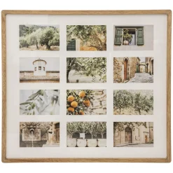 Multimoldura para 12 fotografias em madeira MILEA