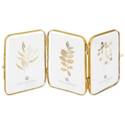 Multimoldura para 3 fotografias 10x15cm metal dourado