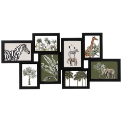 Multimoldura preta para 8 fotos
