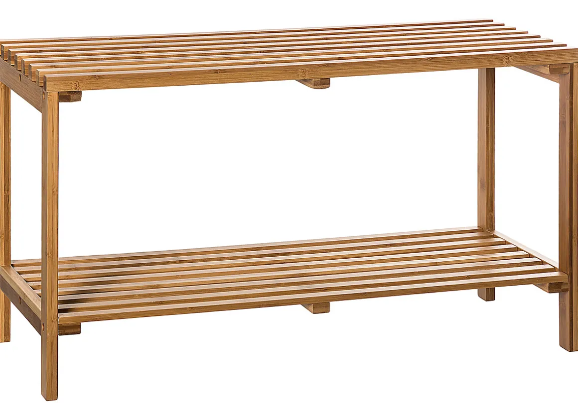 Móvel baixo wc com 2 níveis em bambu