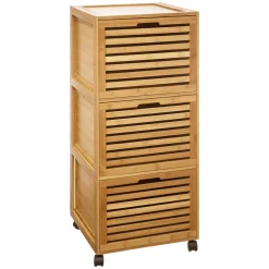 Móvel baixo wc SICELA castanho em bambu com 3 gavetas