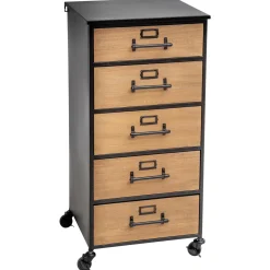 Móvel baris com 5 gavetas em metal e mdf