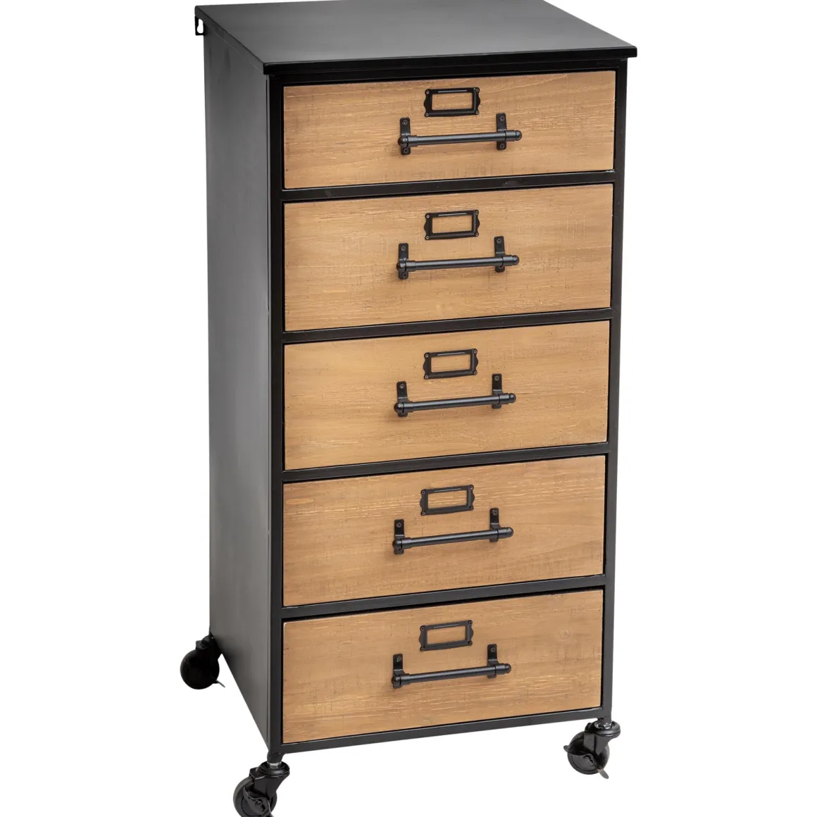 Móvel baris com 5 gavetas em metal e mdf