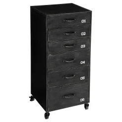 Móvel com 6 gavetas SEVIN cinza escuro em metal