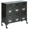 Móvel com 6 portas numeradas SEVIN preto em metal