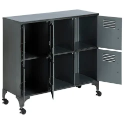Móvel com 6 portas numeradas SEVIN preto em metal