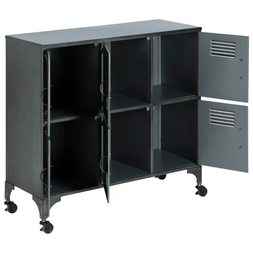 Móvel com 6 portas numeradas SEVIN preto em metal